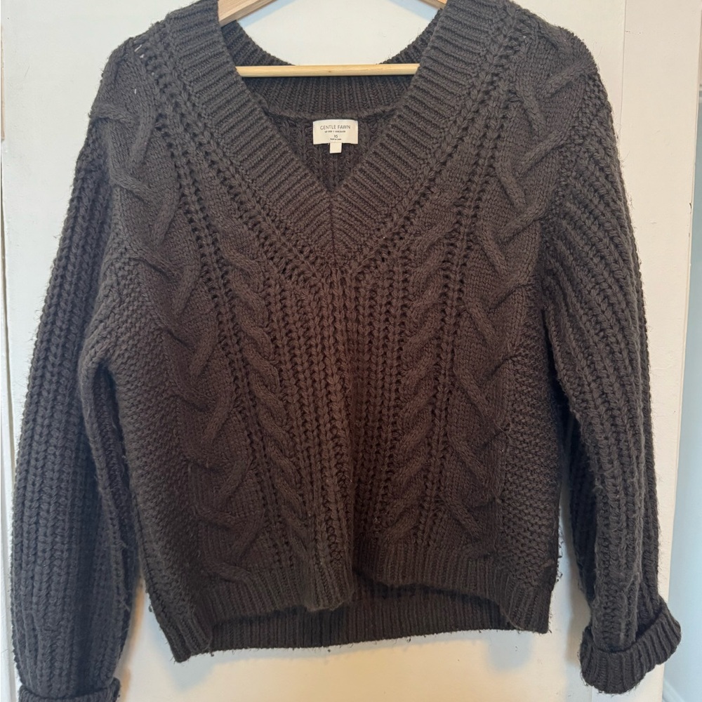 Gentle Fawn Chunky Knit Sweater – XS, Green